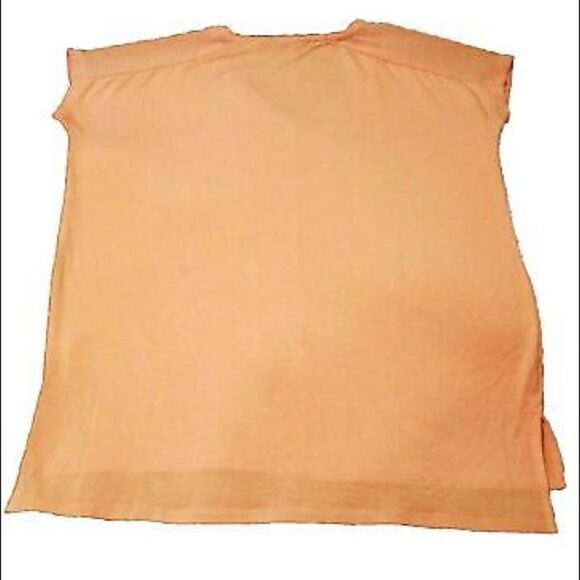 ✨HP✨V-Neck Cap Sleeve Hi-Low Pocket Blouse Peach✨ - Picture 4 of 6
